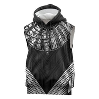 Black Samoa Tribal Chest Tattoo Sleeveless Hoodie LT9 Black - Polynesian Pride
