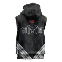 Black Samoa Tribal Chest Tattoo Sleeveless Hoodie LT9 - Polynesian Pride