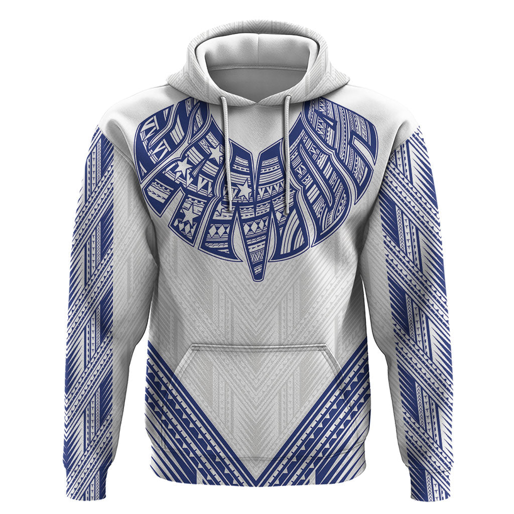 White Samoa Tribal Chest Tattoo Hoodie LT9 Pullover Hoodie White - Polynesian Pride