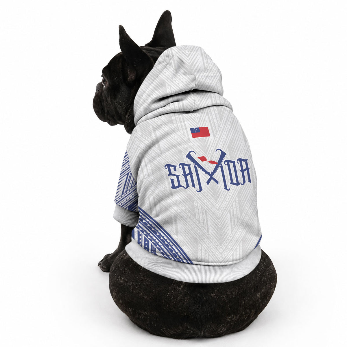 White Samoa Tribal Chest Tattoo Pet Hoodie LT9 - Polynesian Pride
