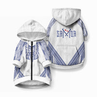 White Samoa Tribal Chest Tattoo Pet Hoodie LT9 Zip-up White - Polynesian Pride