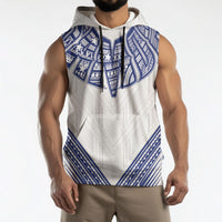 White Samoa Tribal Chest Tattoo Sleeveless Hoodie LT9 - Polynesian Pride