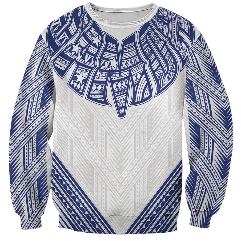 White Samoa Tribal Chest Tattoo Sweatshirt LT9 Unisex White - Polynesian Pride