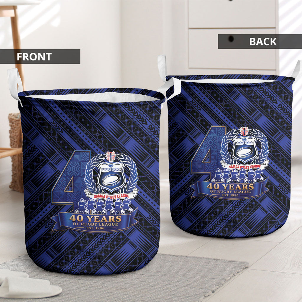 Toa Samoa 40th Anniversary Laundry Basket Royal Blue Tribal LT9 - Polynesian Pride