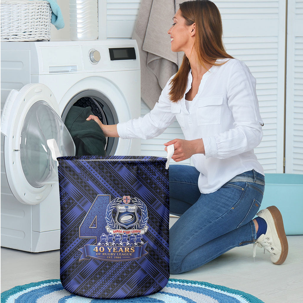 Toa Samoa 40th Anniversary Laundry Basket Royal Blue Tribal LT9 - Polynesian Pride
