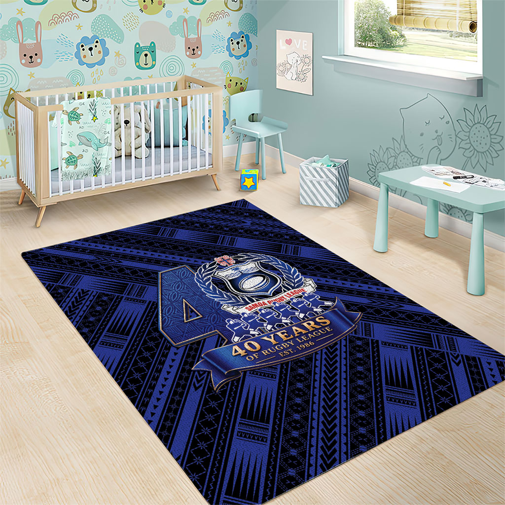 Toa Samoa 40th Anniversary Area Rug Royal Blue Tribal LT9 - Polynesian Pride