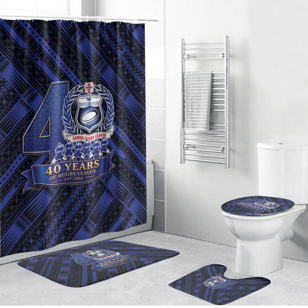 Toa Samoa 40th Anniversary Bathroom Set Royal Blue Tribal LT9 Bathroom Set (4 pcs) Blue - Polynesian Pride