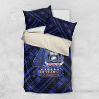 Toa Samoa 40th Anniversary Bedding Set Royal Blue Tribal LT9 US Twin 172cm x 218cm Blue - Polynesian Pride