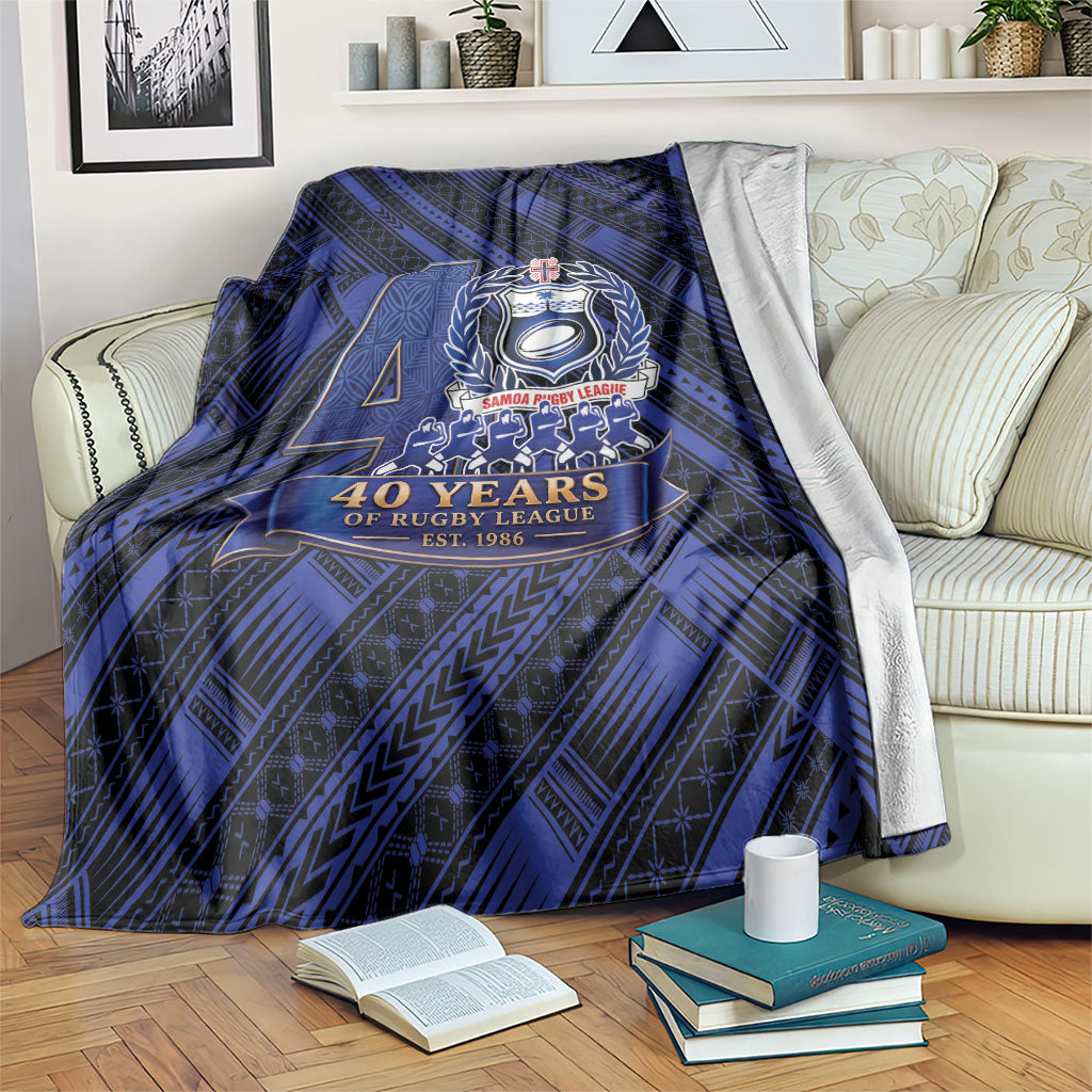 Toa Samoa 40th Anniversary Blanket Royal Blue Tribal LT9 Blue - Polynesian Pride