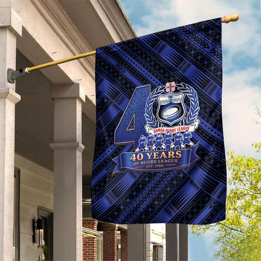 Toa Samoa 40th Anniversary Garden Flag Royal Blue Tribal LT9 House Flag Blue - Polynesian Pride