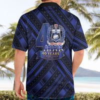 Toa Samoa 40th Anniversary Hawaiian Shirt Royal Blue Tribal LT9 - Polynesian Pride