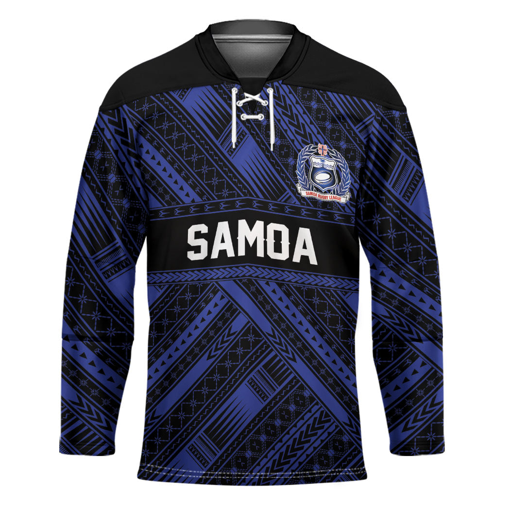 Toa Samoa 40th Anniversary Hockey Jersey Royal Blue Tribal LT9 Unisex Blue - Polynesian Pride
