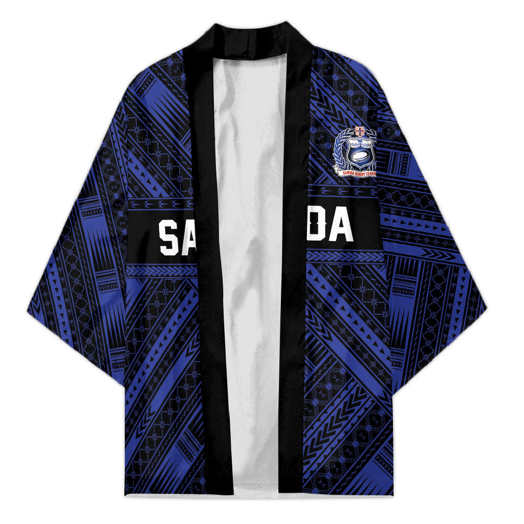 Toa Samoa 40th Anniversary Kimono Royal Blue Tribal LT9 Unisex Blue - Polynesian Pride