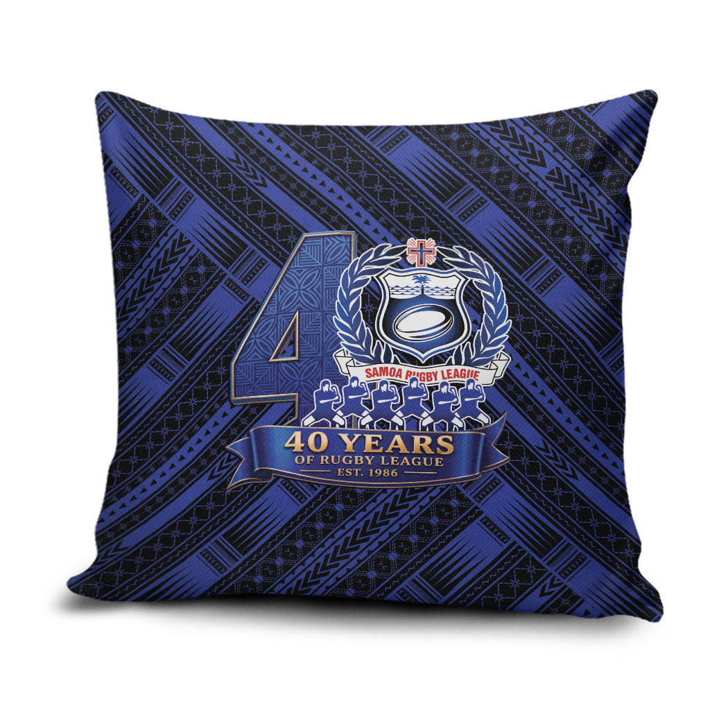 Toa Samoa 40th Anniversary Pillow Cover Royal Blue Tribal LT9 Blue - Polynesian Pride