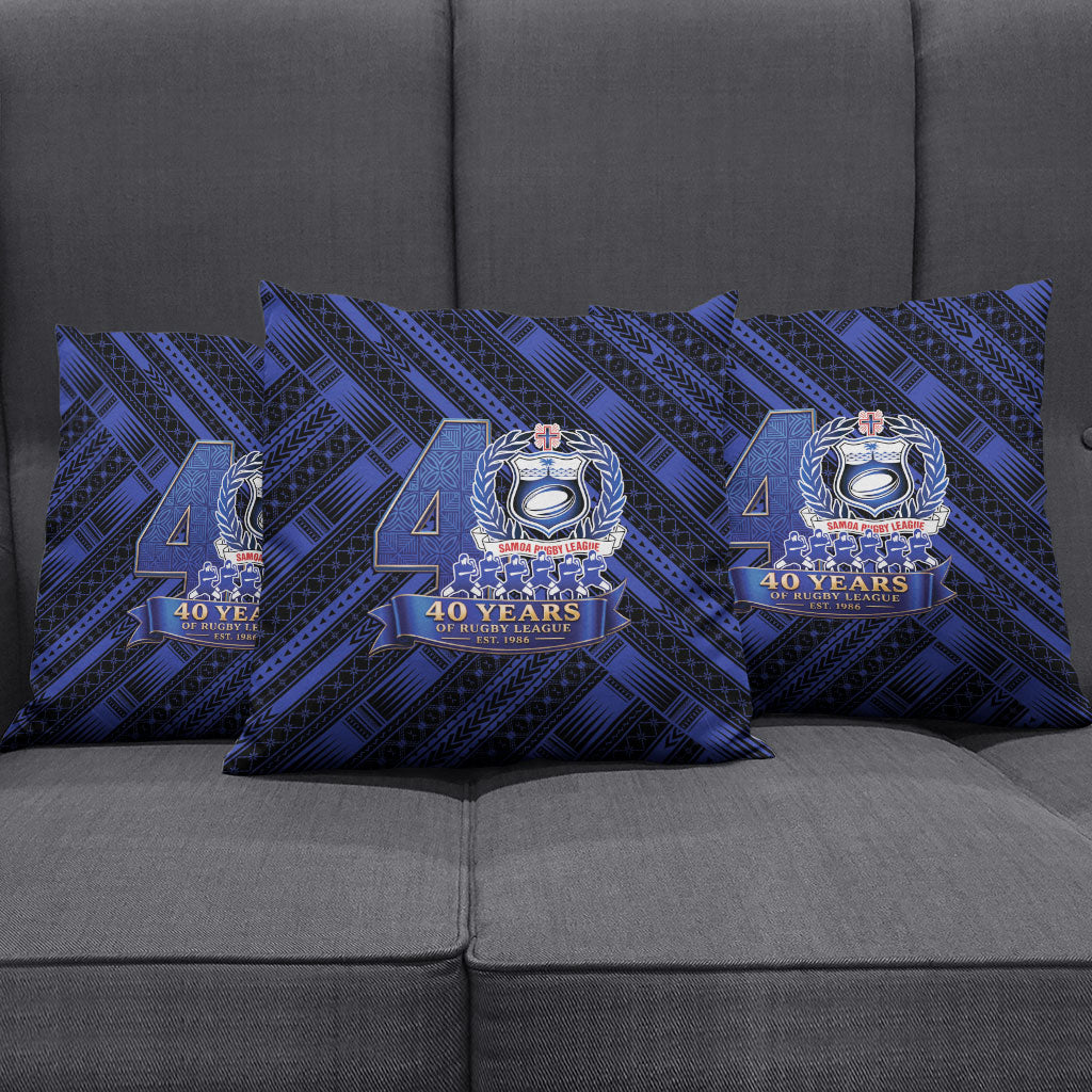 Toa Samoa 40th Anniversary Pillow Cover Royal Blue Tribal LT9 - Polynesian Pride