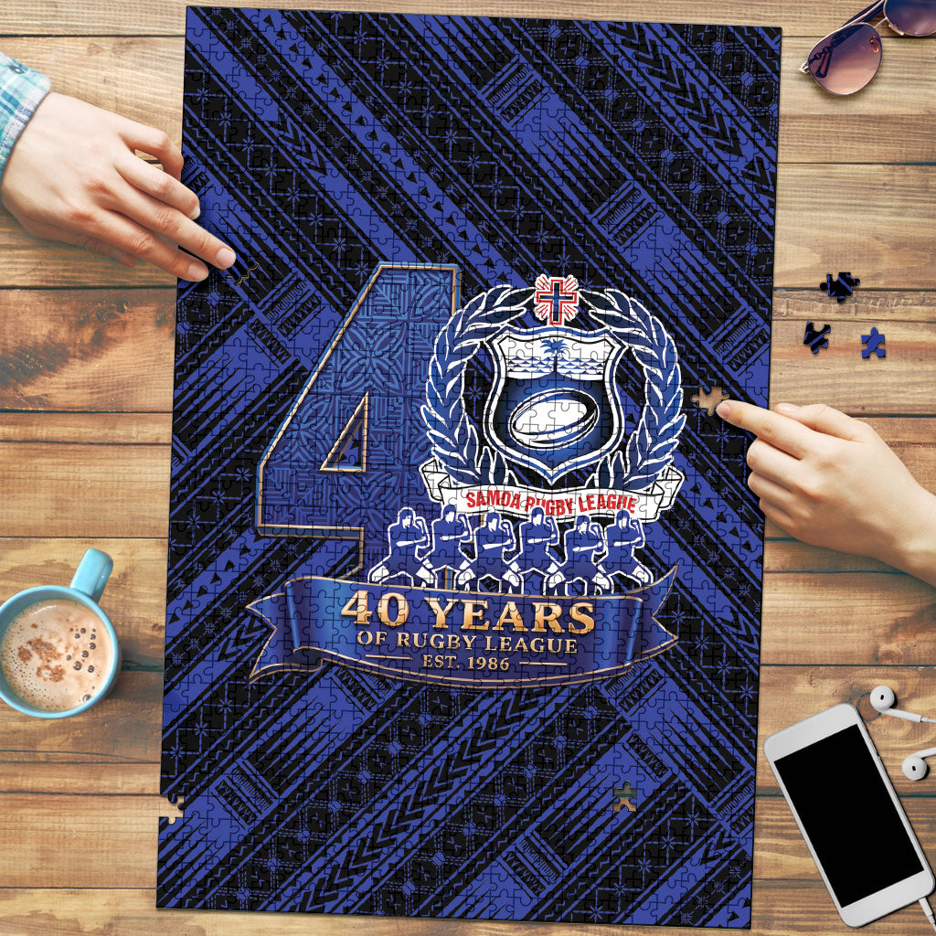 Toa Samoa 40th Anniversary Puzzle Royal Blue Tribal LT9 Blue - Polynesian Pride