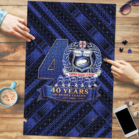 Toa Samoa 40th Anniversary Puzzle Royal Blue Tribal LT9 Blue - Polynesian Pride