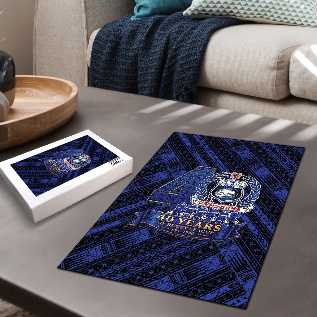 Toa Samoa 40th Anniversary Puzzle Royal Blue Tribal LT9 - Polynesian Pride