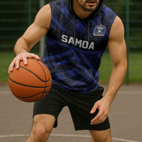 Toa Samoa 40th Anniversary Sleeveless Hoodie Royal Blue Tribal LT9 - Polynesian Pride