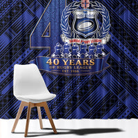 Toa Samoa 40th Anniversary Window Curtain Royal Blue Tribal LT9 - Polynesian Pride