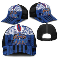 Toa Samoa Siva Tau Baseball Net Cap Royal Blue Chevron Geometric Heritage LT9 - Polynesian Pride