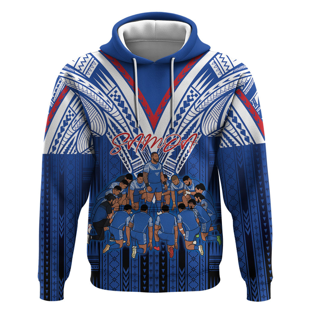 Toa Samoa Siva Tau Hoodie Royal Blue Chevron Geometric Heritage LT9 Pullover Hoodie Blue - Polynesian Pride