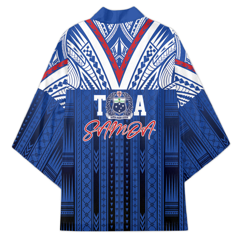 Toa Samoa Siva Tau Kimono Royal Blue Chevron Geometric Heritage LT9 - Polynesian Pride