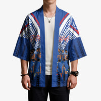 Toa Samoa Siva Tau Kimono Royal Blue Chevron Geometric Heritage LT9 - Polynesian Pride
