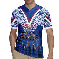 Toa Samoa Siva Tau Rugby Jersey Royal Blue Chevron Geometric Heritage LT9 - Polynesian Pride