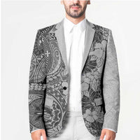 Polynesia Blazer Hibiscus Hawaiian Tribal Tattoo Retro Gray LT9 - Polynesian Pride