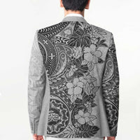 Polynesia Blazer Hibiscus Hawaiian Tribal Tattoo Retro Gray LT9 - Polynesian Pride