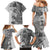 Polynesia Family Matching Mermaid Dress and Hawaiian Shirt Hibiscus and Hawaiian Tribal Tattoo Retro Style Gray Color LT9 - Polynesian Pride