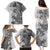 Polynesia Family Matching Puletasi Dress and Hawaiian Shirt Hibiscus and Hawaiian Tribal Tattoo Retro Style Gray Color LT9 - Polynesian Pride