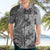 Polynesia Hawaiian Shirt Hibiscus and Hawaiian Tribal Tattoo Retro Style Gray Color LT9 - Polynesian Pride