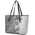 Polynesia Leather Tote Bag Hibiscus and Hawaiian Tribal Tattoo Retro Style Gray Color LT9 - Polynesian Pride