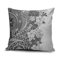 Polynesia Pillow Cover Hibiscus Hawaiian Tribal Tattoo Retro Gray LT9 Gray - Polynesian Pride
