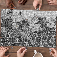 Polynesia Puzzle Hibiscus Hawaiian Tribal Tattoo Retro Gray LT9 - Polynesian Pride