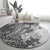 Polynesia Round Carpet Hibiscus and Hawaiian Tribal Tattoo Retro Style Gray Color LT9 - Polynesian Pride