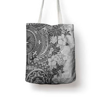 Polynesia Tote Bag Hibiscus Hawaiian Tribal Tattoo Retro Gray LT9 - Polynesian Pride