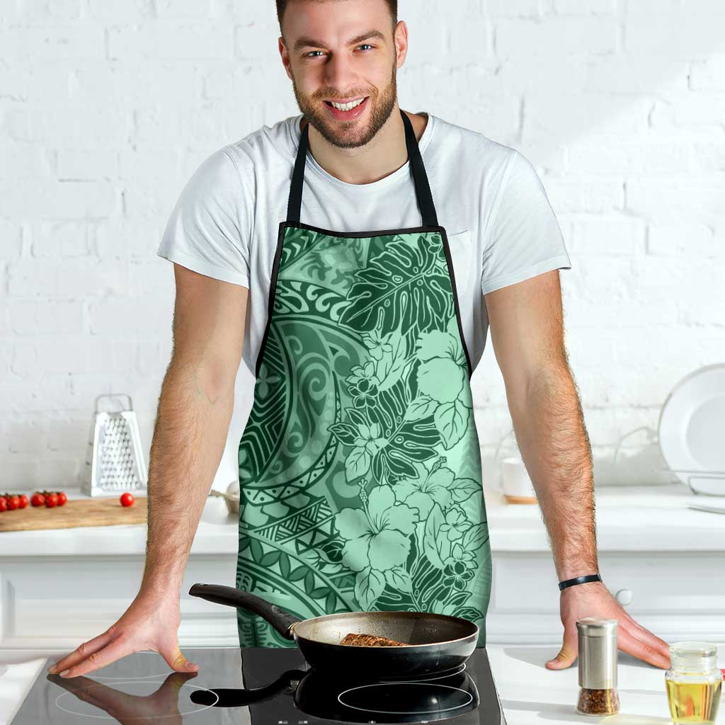 Polynesia Apron Hibiscus Hawaiian Tribal Tattoo Retro Green LT9 - Polynesian Pride