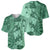 Polynesia Baseball Jersey Hibiscus and Hawaiian Tribal Tattoo Retro Style Green Color LT9 - Polynesian Pride