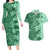 Polynesia Couples Matching Long Sleeve Bodycon Dress and Hawaiian Shirt Hibiscus and Hawaiian Tribal Tattoo Retro Style Green Color LT9 Green - Polynesian Pride