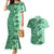 Polynesia Couples Matching Mermaid Dress and Hawaiian Shirt Hibiscus and Hawaiian Tribal Tattoo Retro Style Green Color LT9 Green - Polynesian Pride