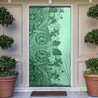 Polynesia Door Cover Hibiscus Hawaiian Tribal Tattoo Retro Green LT9 Green - Polynesian Pride