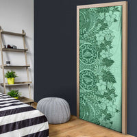 Polynesia Door Cover Hibiscus Hawaiian Tribal Tattoo Retro Green LT9 - Polynesian Pride