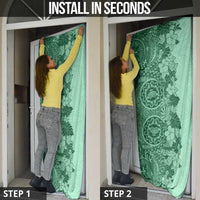 Polynesia Door Cover Hibiscus Hawaiian Tribal Tattoo Retro Green LT9 - Polynesian Pride