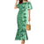 Polynesia Family Matching Mermaid Dress and Hawaiian Shirt Hibiscus and Hawaiian Tribal Tattoo Retro Style Green Color LT9 Mom's Dress Green - Polynesian Pride