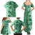 Polynesia Family Matching Summer Maxi Dress and Hawaiian Shirt Hibiscus and Hawaiian Tribal Tattoo Retro Style Green Color LT9 - Polynesian Pride