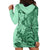 Polynesia Hoodie Dress Hibiscus and Hawaiian Tribal Tattoo Retro Style Green Color LT9 - Polynesian Pride