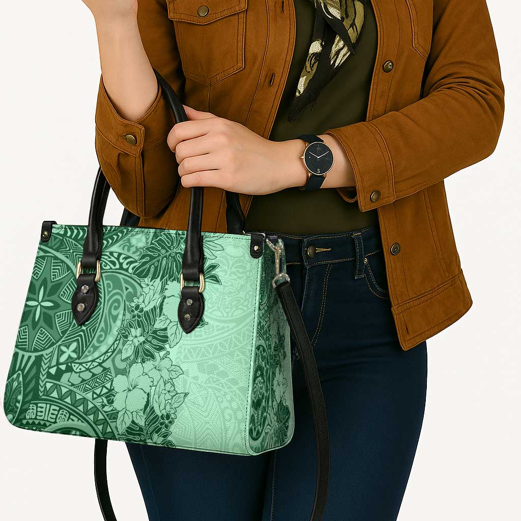Polynesia Leather Bag Hibiscus Hawaiian Tribal Tattoo Retro Green LT9 - Polynesian Pride